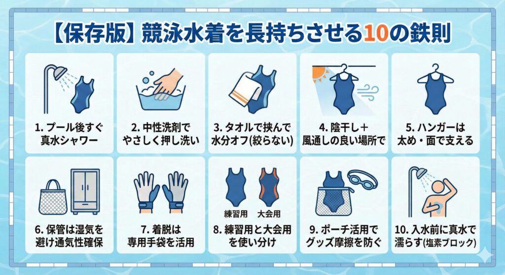 競泳水着の寿命を長持ちさせる10の方法