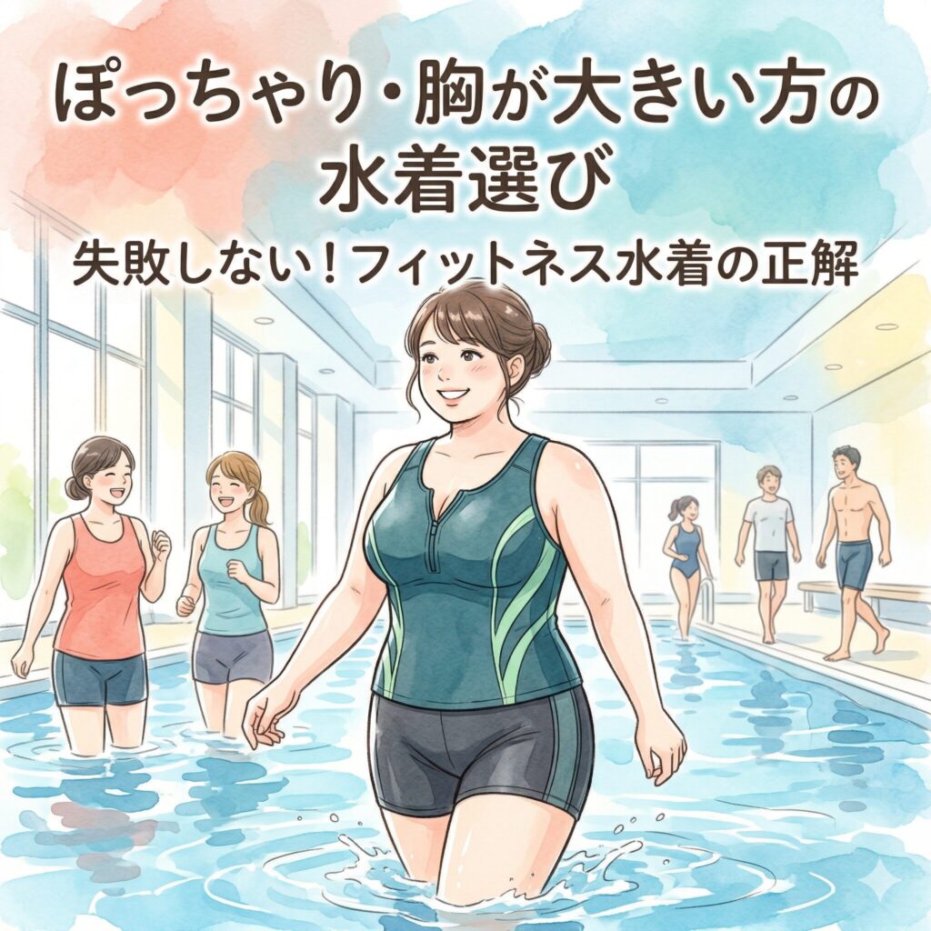 ぽっちゃり体型・胸が大きいと悩む方へ。失敗しない競泳水着・フィットネス水着の選び方