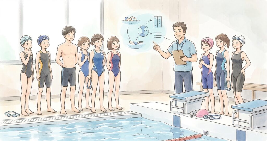 競泳の種目や水着のテクノロジーに関する専門用語