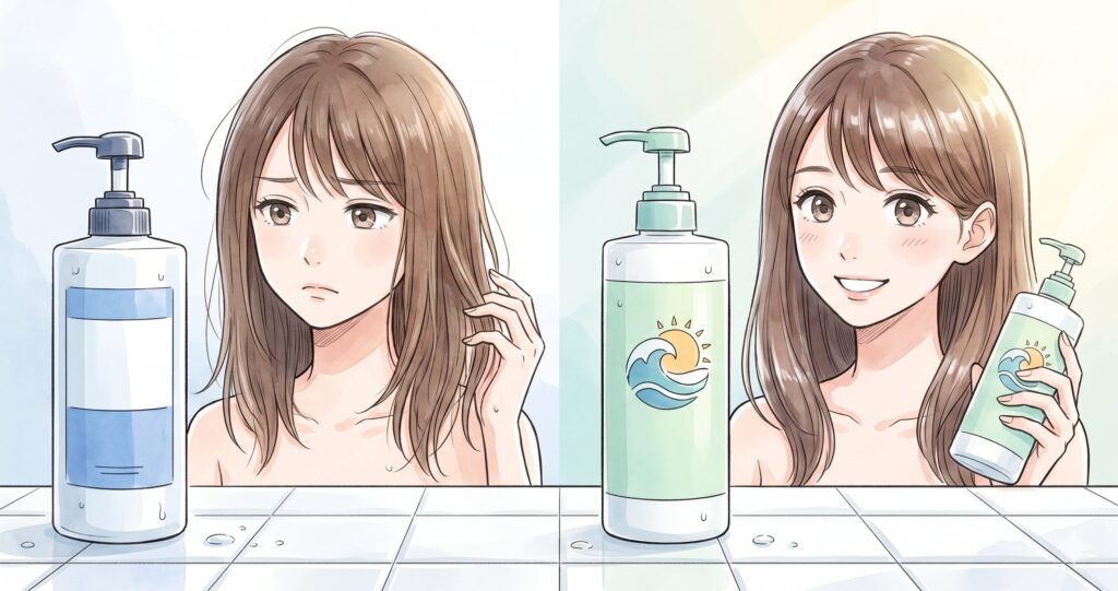 2.一般的なシャンプーとスイム専用ケア用品の違い