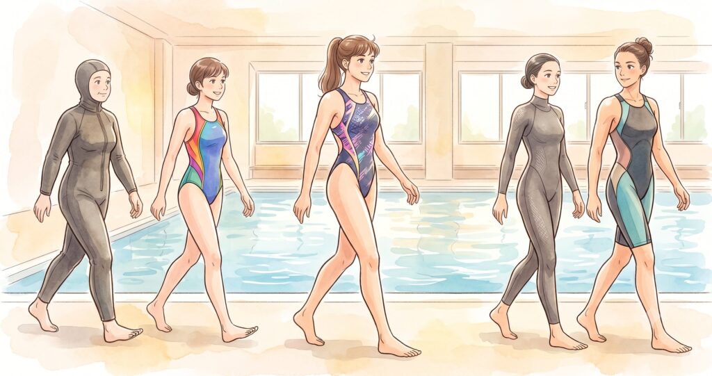 2.競泳水着の誕生と黎明期：昔の素材はウールや綿だった